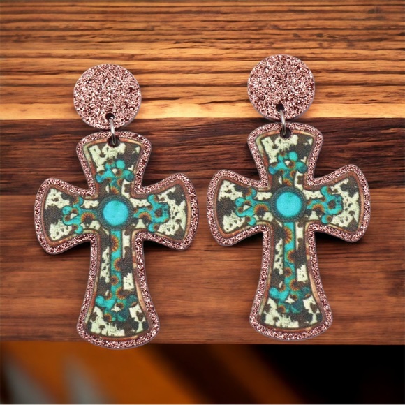 Fourty Dreams Boutique Jewelry - New Glitter religious cross earrings